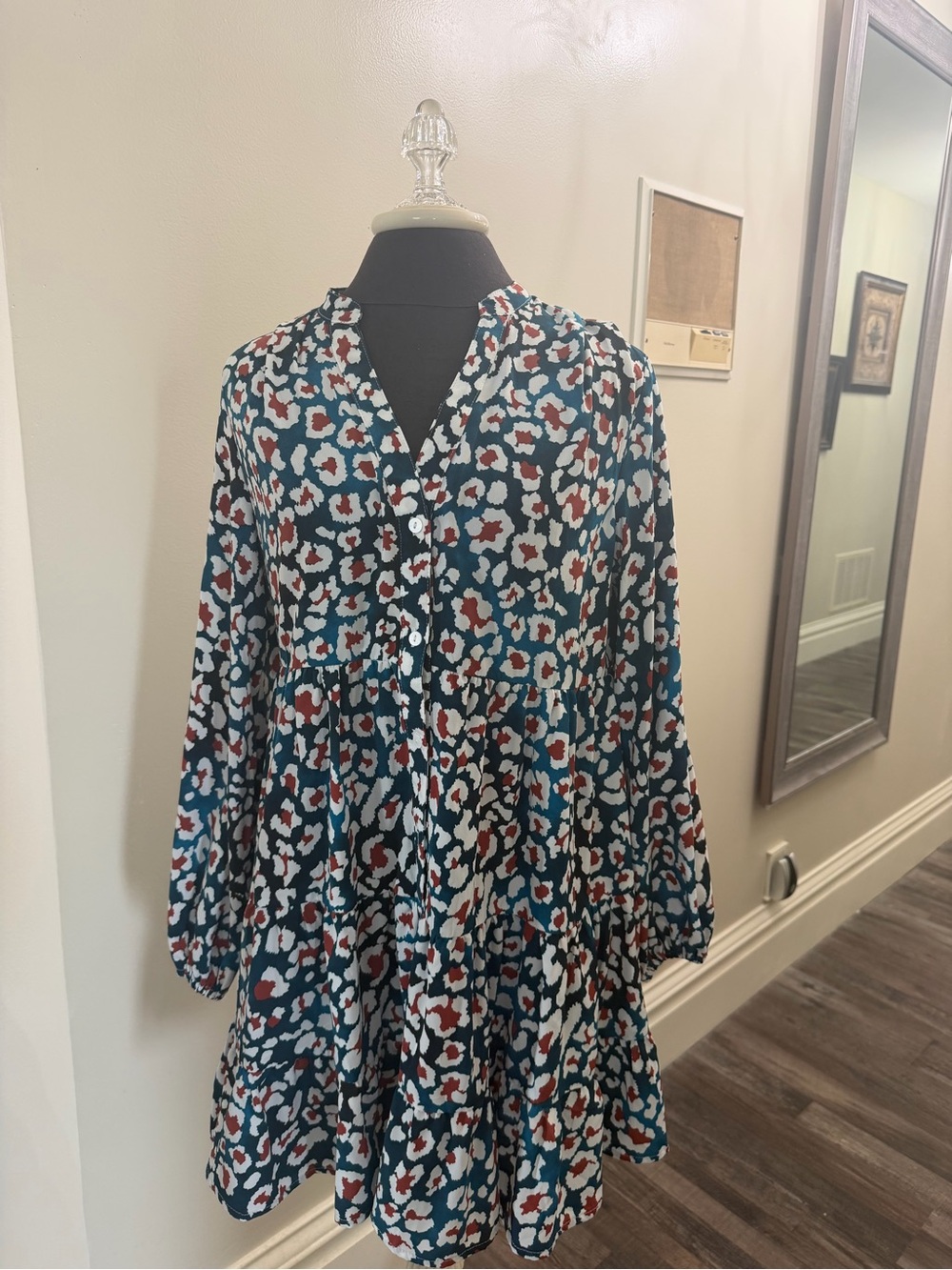 Floral Print Dress Long Sleeve Size Small Women’s